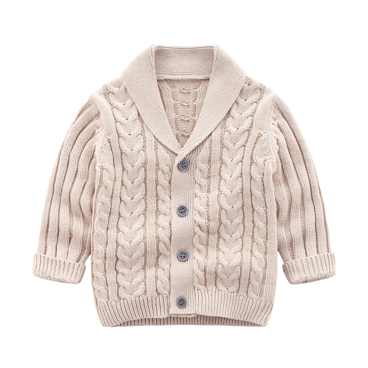 Shawl Collar Cable Knit Cardigan