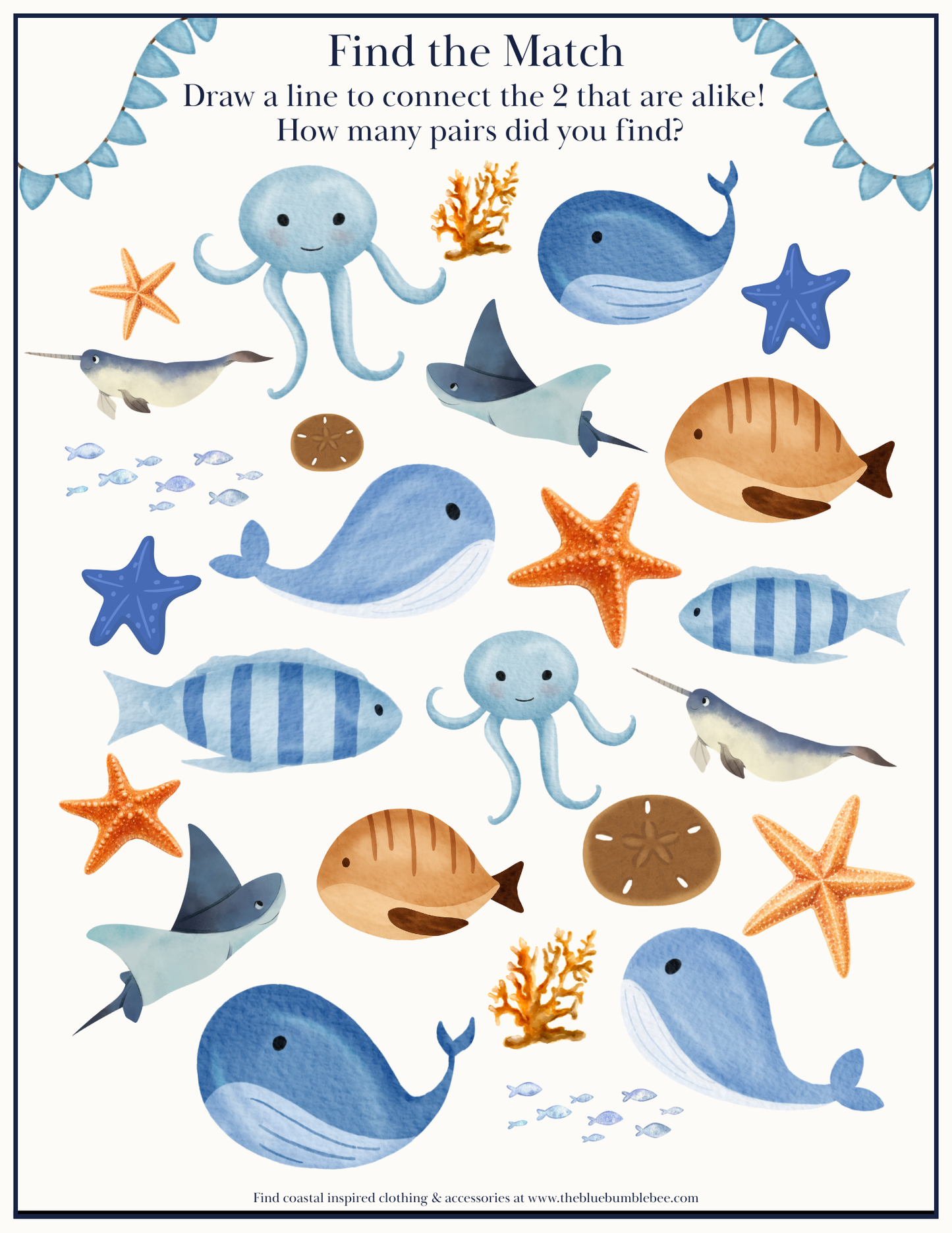 New England Coast Activity Pack – 5 Printable Toddler Activity Sheets