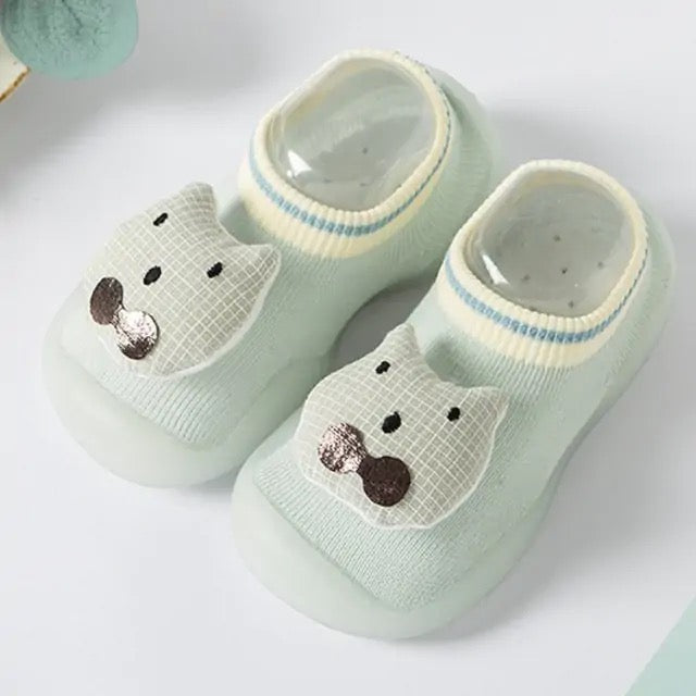 Baby & Toddler Socks with Rubber Soles and Adorned Upper