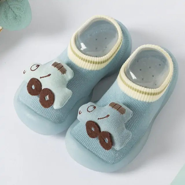 Baby & Toddler Socks with Rubber Soles and Adorned Upper