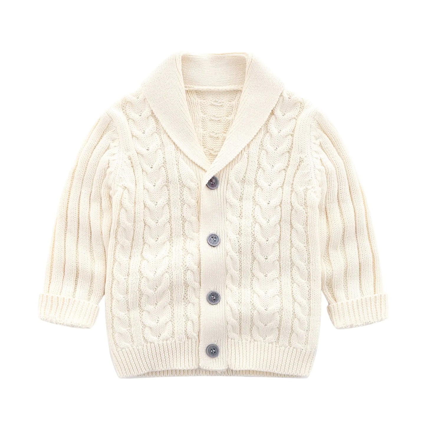 Shawl Collar Cable Knit Cardigan