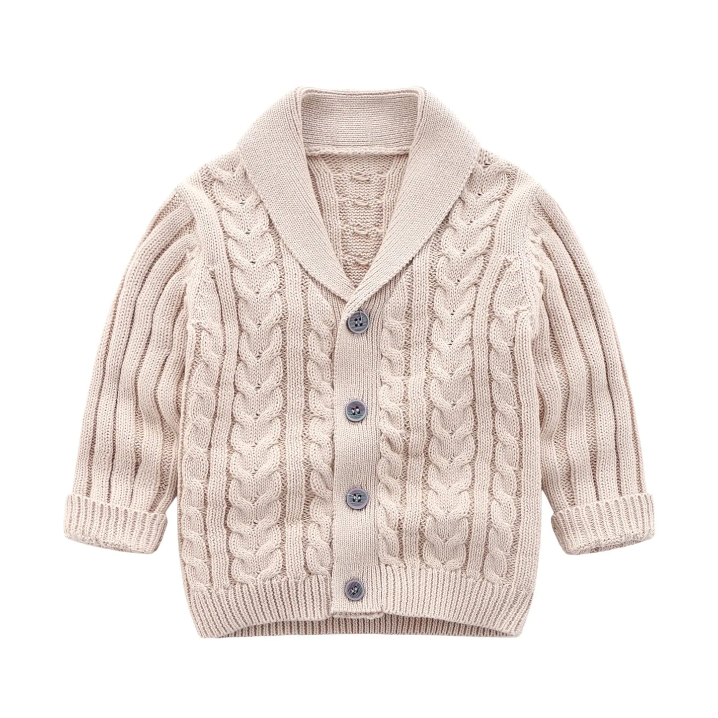 Shawl Collar Cable Knit Cardigan