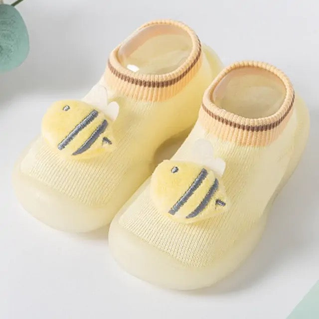 Baby & Toddler Socks with Rubber Soles and Adorned Upper