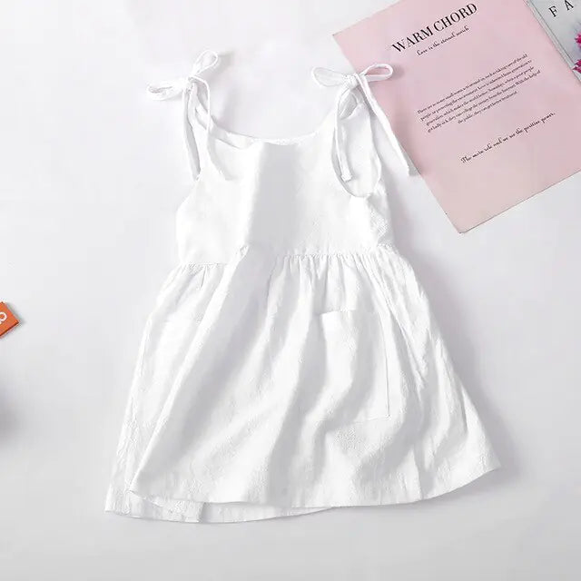 Baby, Toddler & Little Girl Cotton Shoulder Tie Sundress