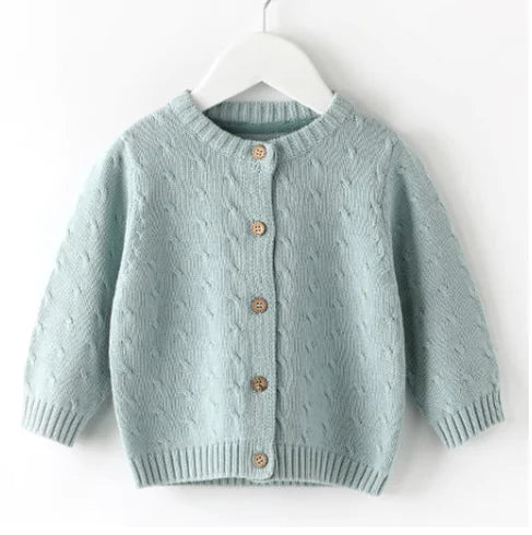 Girls Cable Knit Cardigan Sweater