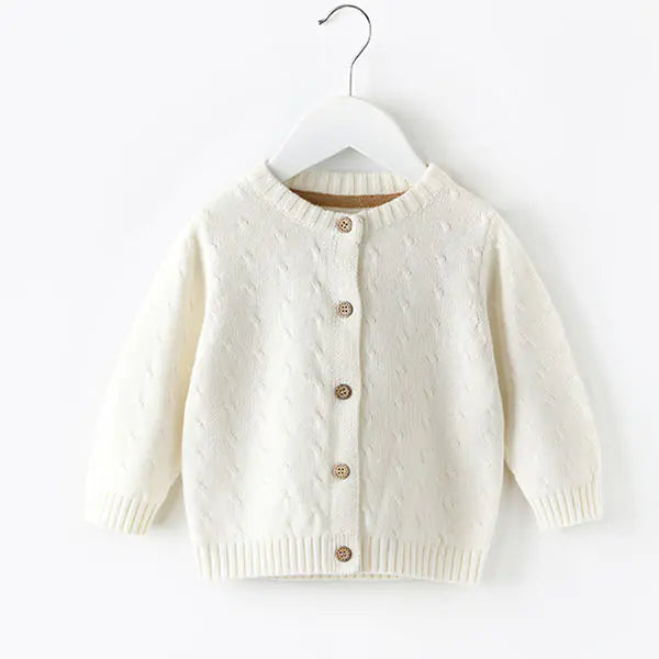 Girls Cable Knit Cardigan Sweater