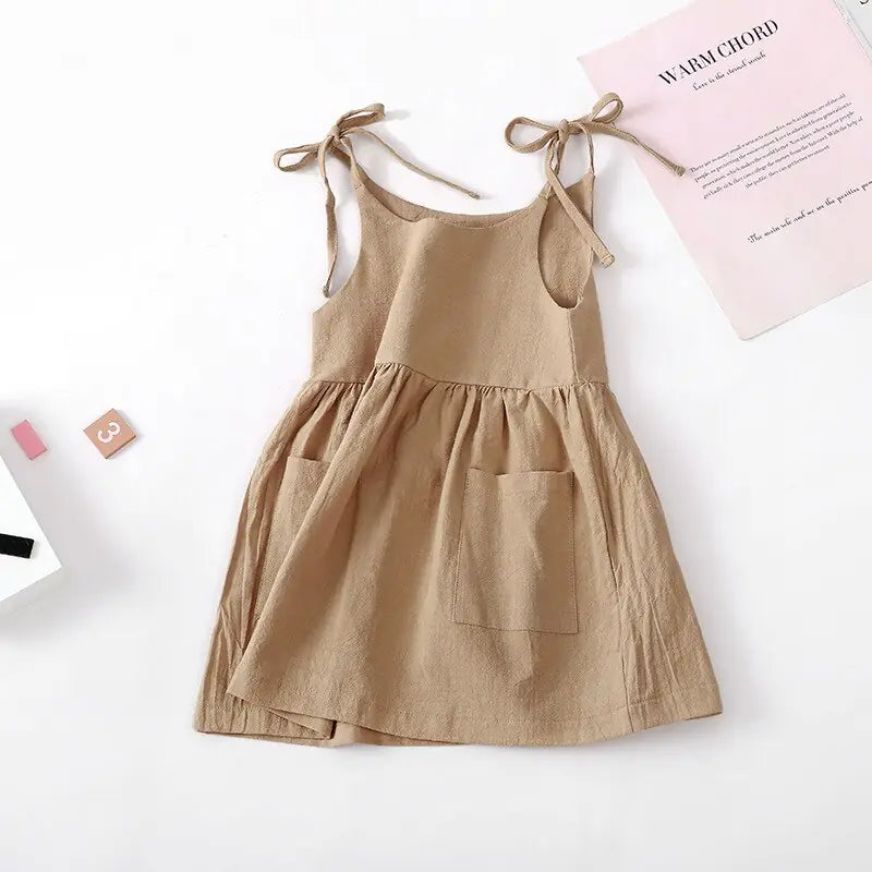 Baby, Toddler & Little Girl Cotton Shoulder Tie Sundress