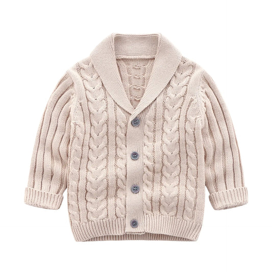 Shawl Collar Cable Knit Cardigan